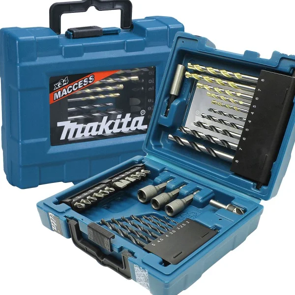Kit Maleta com Brocas para Metal e Madeira e Alvenaria e Acessórios 34 Peç D-36980 Makita