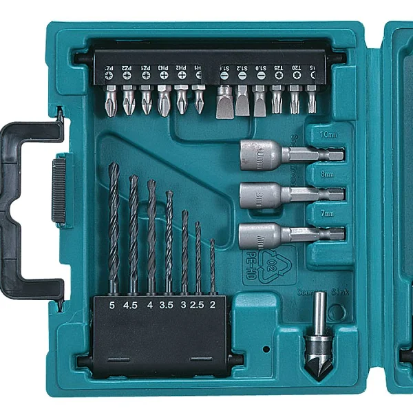 Kit Maleta com Brocas para Metal e Madeira e Alvenaria e Acessórios 34 Peç D-36980 Makita