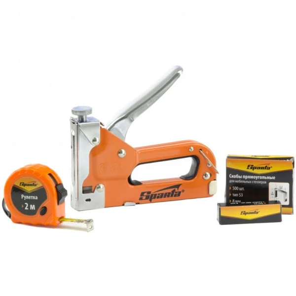 Kit Maleta com Grampeador 6 a 14mm e Trena 2m e 500 Grampos 8mm 4200355 Sparta