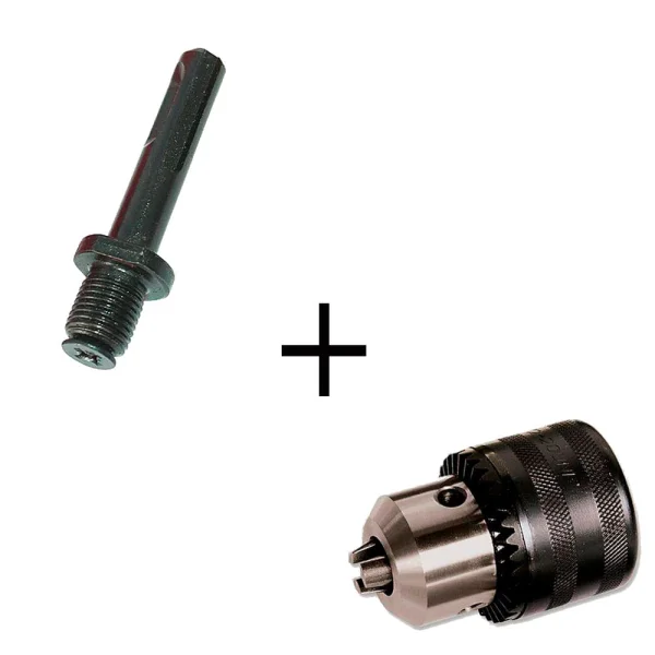 Kit Mandril 1/2 Pol com Chave e Adaptador com Rosca SDS Plus