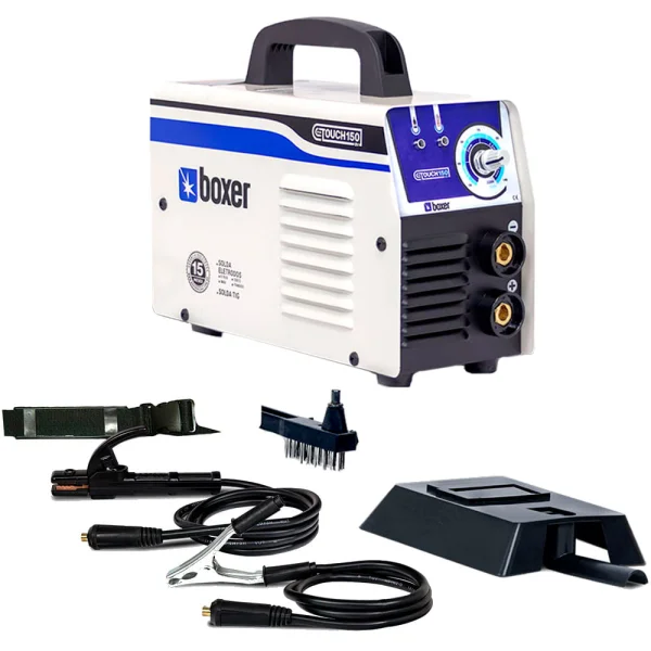 Kit Máquina de Solda Inversora Touch 150 Boxer e Máscara Solda Automática SR1 V8