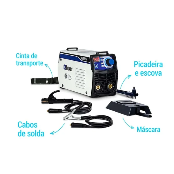 Kit Máquina de Solda Inversora Touch145 Boxer e Máscara e 2Esquadros Magnéticos