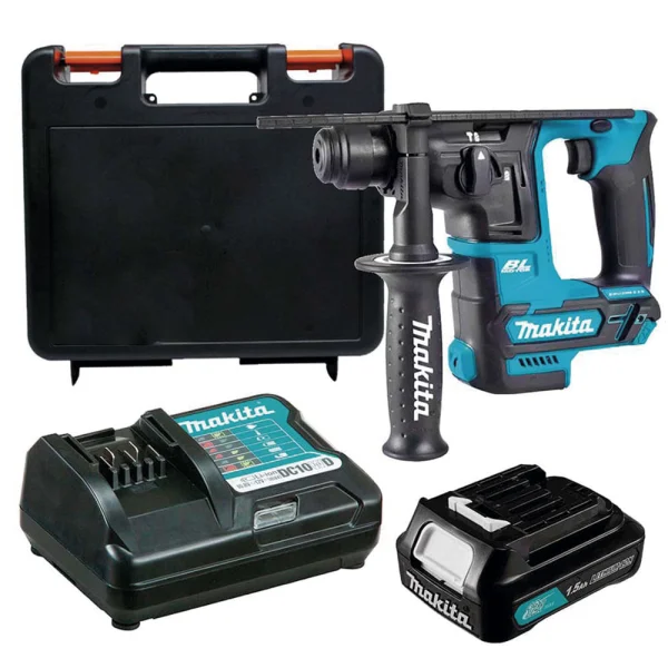 Kit Martelete Rotativo 12V HR166DZ Makita e Bateria e Carregador e Maleta