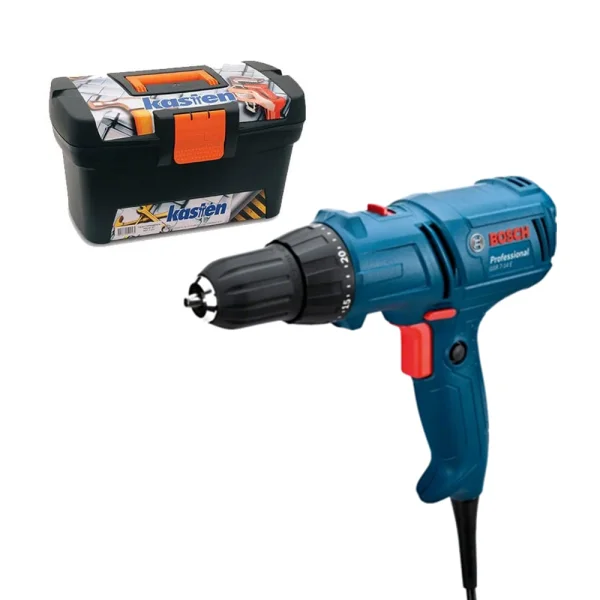 Kit Parafusadeira Furadeira GSR 7-14 E Bosch e Caixa de Ferramentas 16 Pol