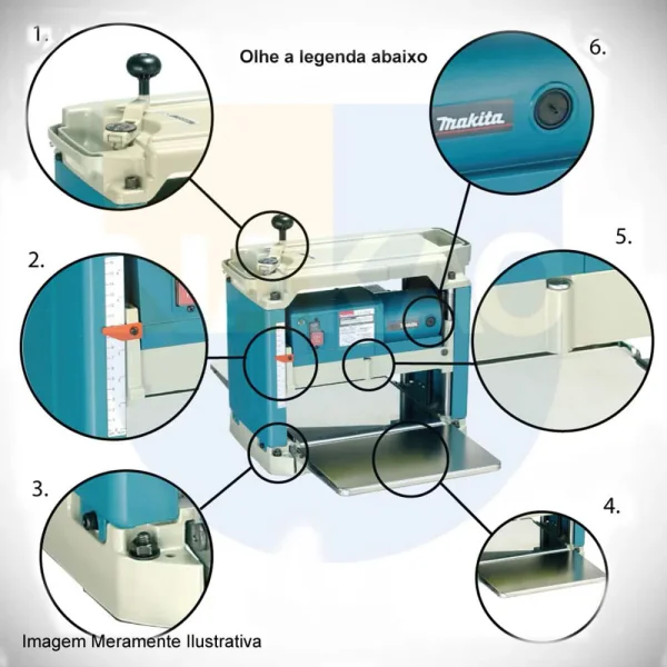 Kit Plaina Desengrosso 304mm 1650 Watts 2012NB e Mesa de Apoio Makita