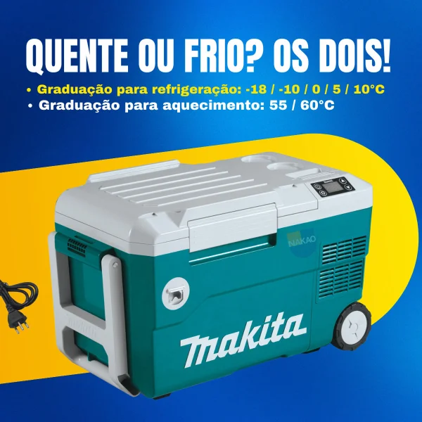 Kit Refrigerador e Aquecedor DCW180Z Makita e 2Baterias 3.0Ah e CarregadorDC18SH