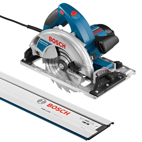 Kit Serra Circular 180mm 1.800 Watts GKS 65 GCE Bosch e Trilho de 80cm FSN 800 220 Volts