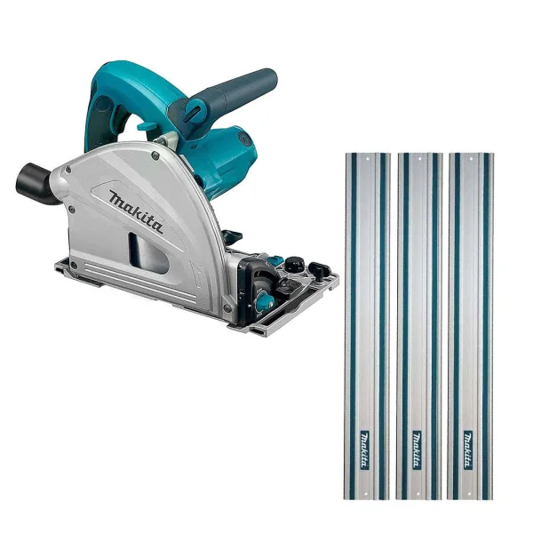 Kit Serra Circular de Trilho 165mm 1.300W SP6000 Makita e 3 Trilhos de 3 Metros