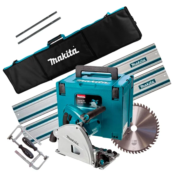 Kit Serra Circular de Trilho SP6000J Makita 2Trilhos1M 2Sargentos Bolsa Conector