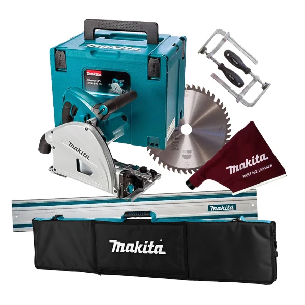 Kit Serra Circular de Trilho SP6000J Makita Trilho 1M Coletor Bolsa 2Sargentos
