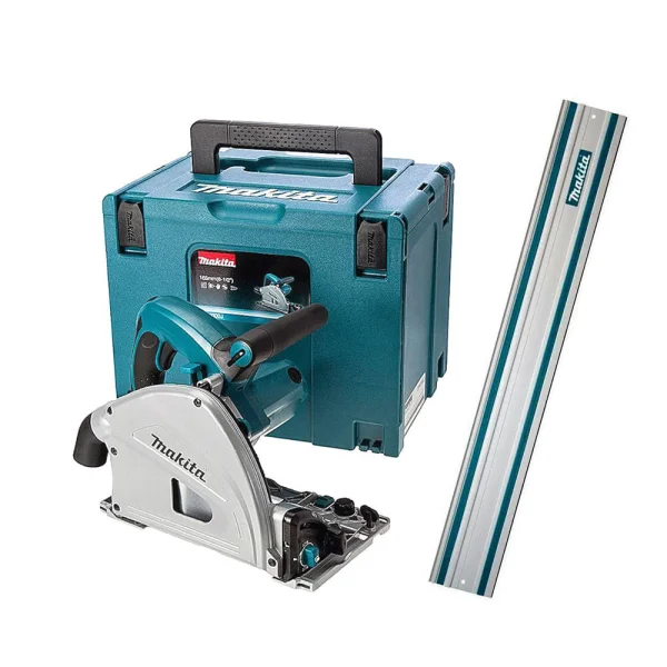 Kit Serra Circular Manual 165mm 1300W Com Maleta SP6000J Makita e Trilho 1 metro