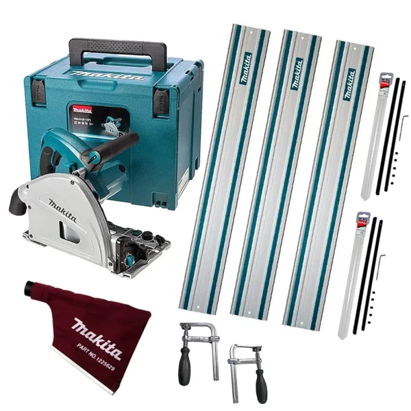 Kit Serra Circular SP6000J Makita 3Trilhos 1m 2Conectores 2Sargentos Coletor