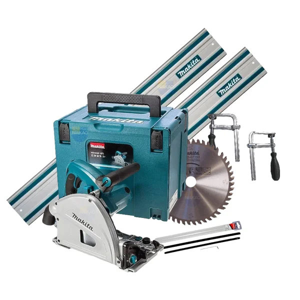 Kit Serra Circular SP6000J Makita e 2 Trilhos 1.5m e Conector e 2 Sargentos