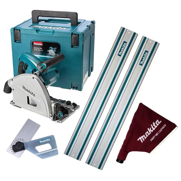 Kit Serra Circular SP6000J Makita e 2 Trilhos 1m e Coletor e Conjunto Ângulo