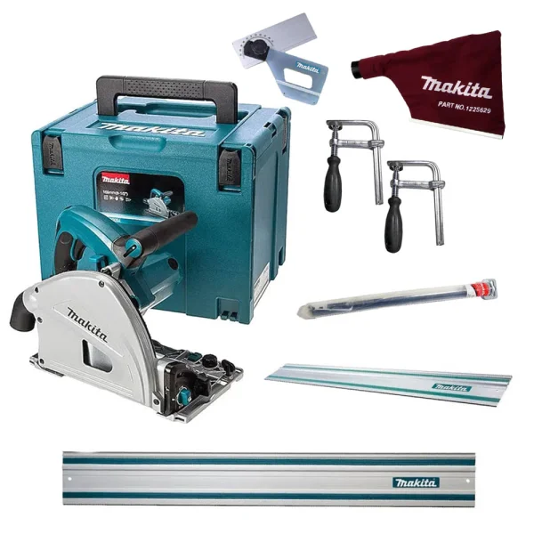 Kit Serra Circular SP6000J Makita Trilhos Conector Sargentos Coletor Conj Ângulo