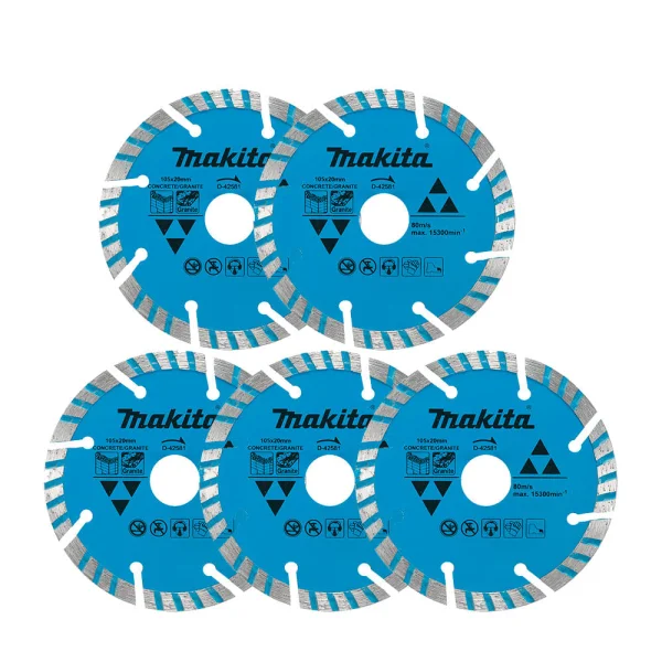 Kit Serra Mármore 110mm 1300 Watts 4100NH3Z Makita e 5 Discos Diamantado 110 Volts