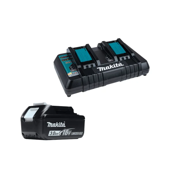 Kit Soprador Aspirador DUB185ZX2 Makita e Bateria 18V 3.0Ah e Carregador DC18RD