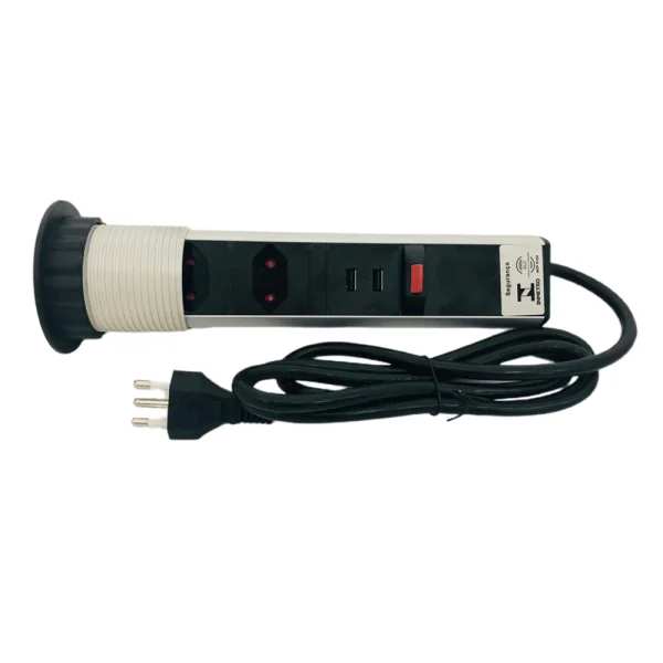Kit Torre Tomada Multiplug 2 Tomadas 2 USB e Torre Tomada 3 Tomadas Bivolt