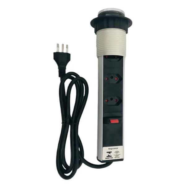 Kit Torre Tomada Multiplug 2 Tomadas 2 USB e Torre Tomada 3 Tomadas Bivolt