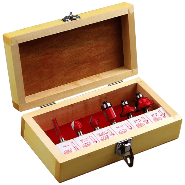 Kit Tupia de Coluna 12mm 1650W RP2301FC Makita 110V + Kit de 6 Fresas para Madeira 1/4