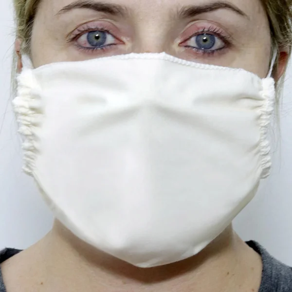 Máscara de Rosto Lavável Tecido Duplo em Algodão 10 Unidades Bege