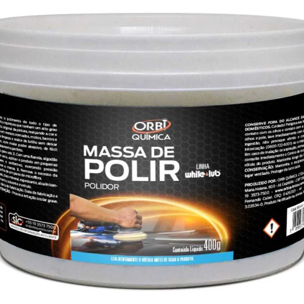 Massa de Polir Carro Nº2 400g Orbi Branco