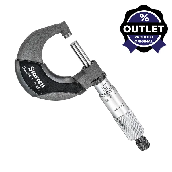 Micrometro Externo com Isoladores no Arco 0-25x001mm Starrett Outlet