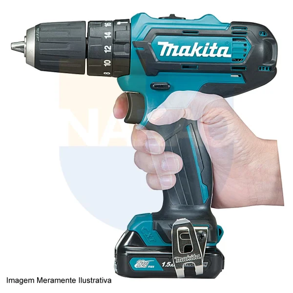 Parafusadeira e Furadeira de Impacto à Bateria 10mm 12V e Maleta HP331DSAE Makita