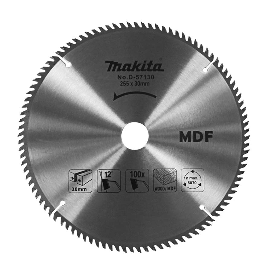 Disco de Serra 255mm 100 Dentes MDF D-57130 Makita