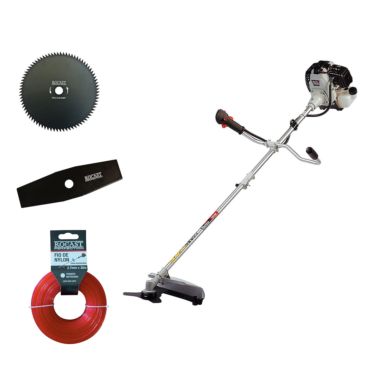 Kit Roçadeira Lateral Bipartida TBC43SH Toyama e Fio de Nylon 2.4