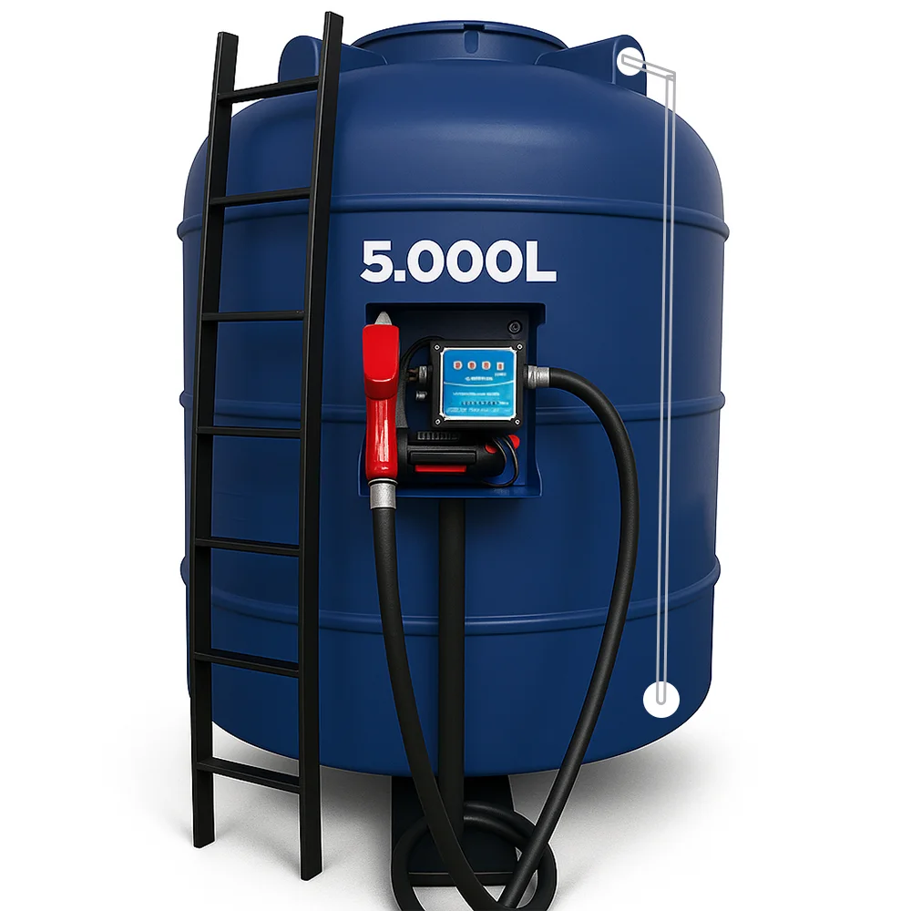 Bomba de Abastecimento de Diesel 220V 60lpm com Tanque de 5.000 Litros e Escada - Bremen-T5000E