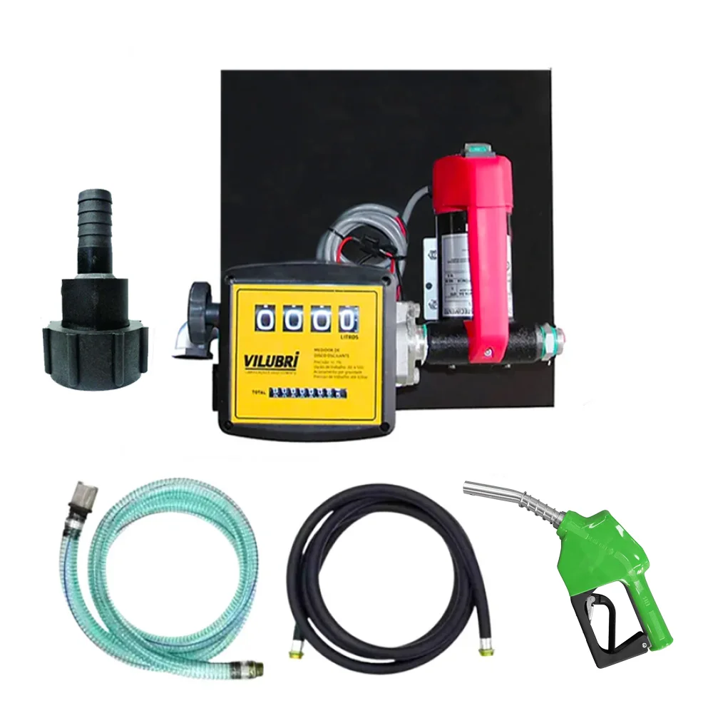Bomba de Abastecimento Para Óleo Diesel 12V 40LPM com Bico Automático e Adaptador para Reservatório - Vilubri