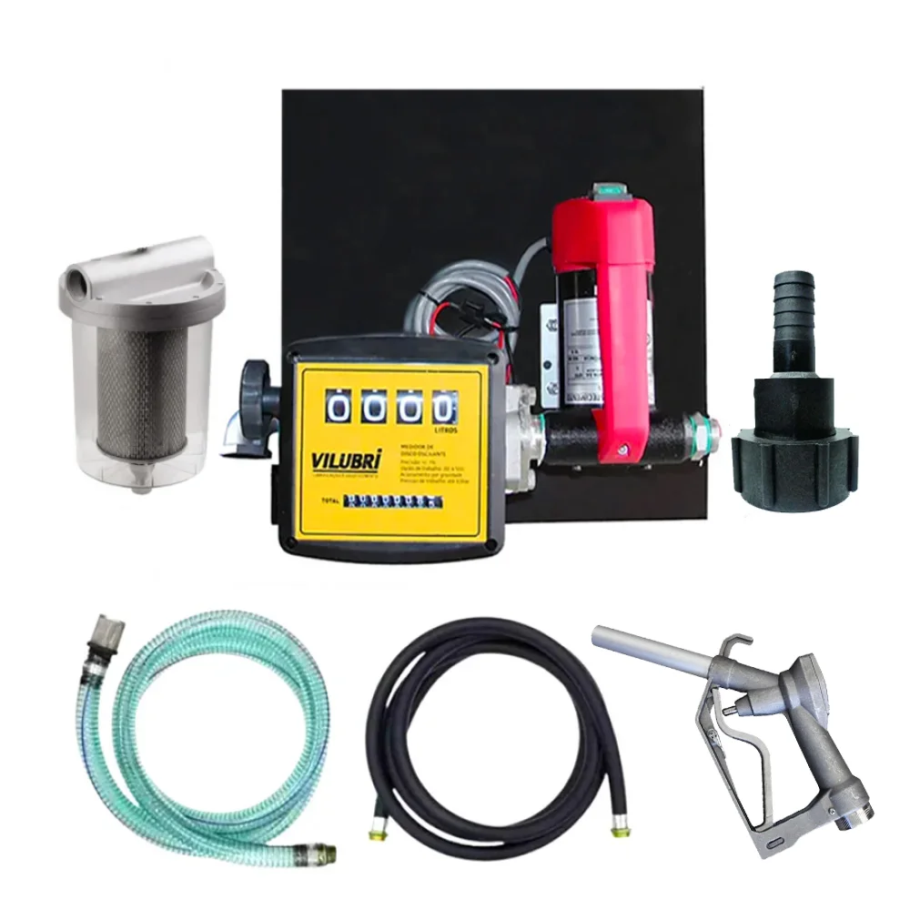 Bomba de Abastecimento Para Óleo Diesel 12V 40LPM com Filtro de Partículas e Adaptador para Reservatório - Vilubri