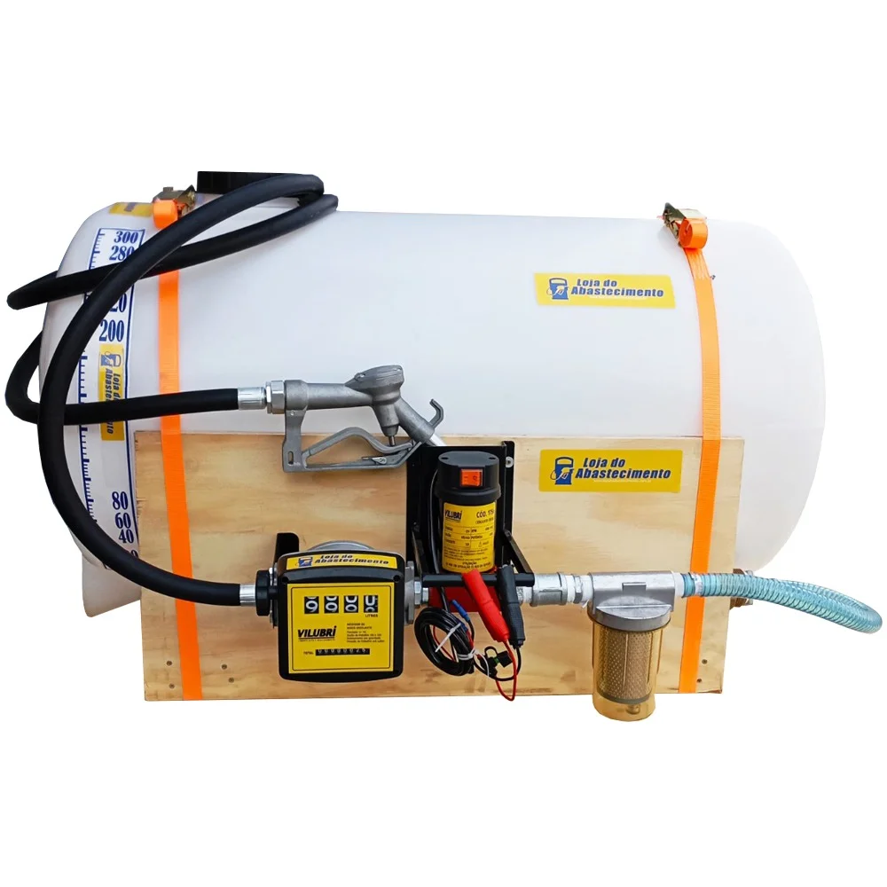 Kit Bomba de Abastecimento de Diesel 12V 40 L/Min e Reservatório 300 Litros - Vilubri-120321