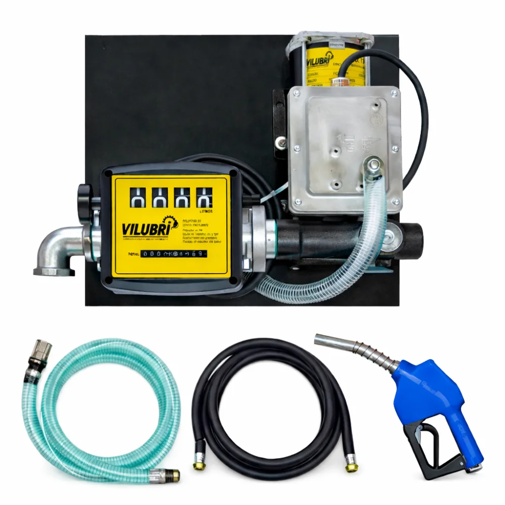 Kit Bomba de Abastecimento Gasolina 220V 40Lpm e Bacia de Contenção 1000L - Vilubri-REF349