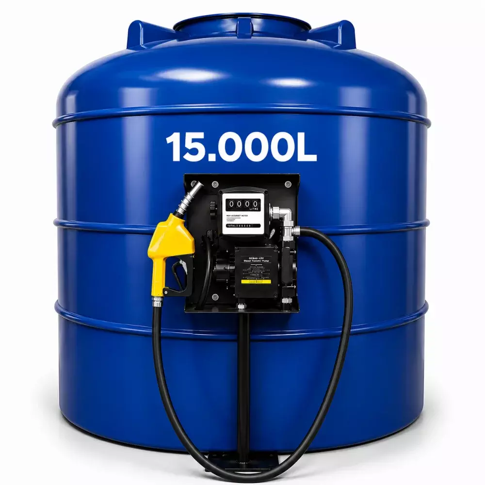 Kit Bomba de Abastecimento para Diesel 220V 60Lpm com Tanque Reservatório de 15.000 Litros - Grein-T15000