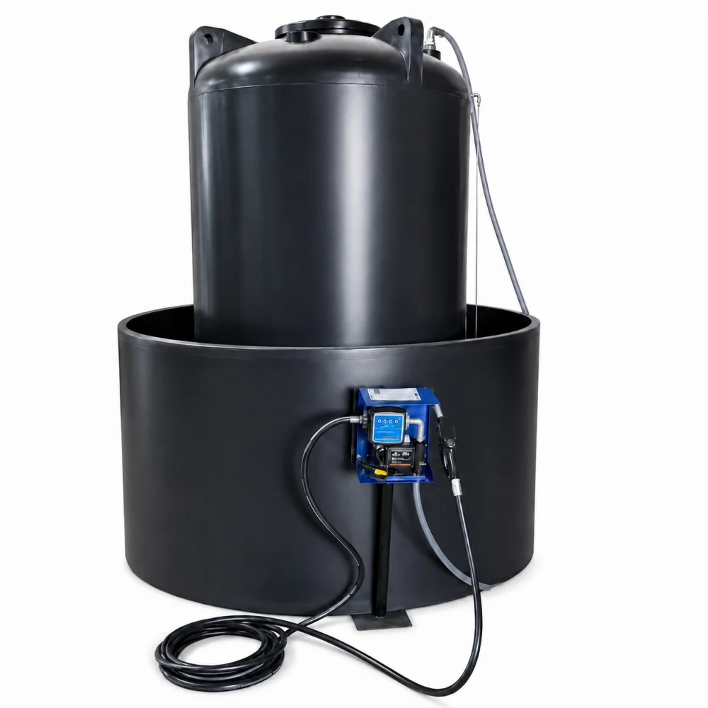 Tanque de Abastecimento Diesel com Bomba de Abastecimento 220V 60Lpm e Bacia de Contenção 3.000 Litros - Bremen-TP3000