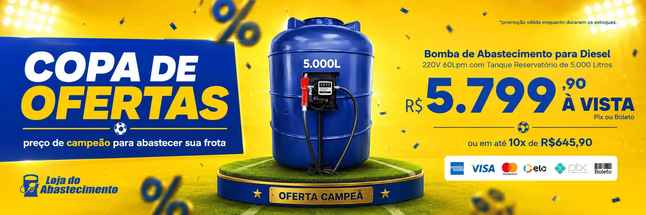 Bomba de Abastecimento para Diesel 220V 60Lpm com Tanque Reservatório de 5.000 Litros - Grein-Tg5000