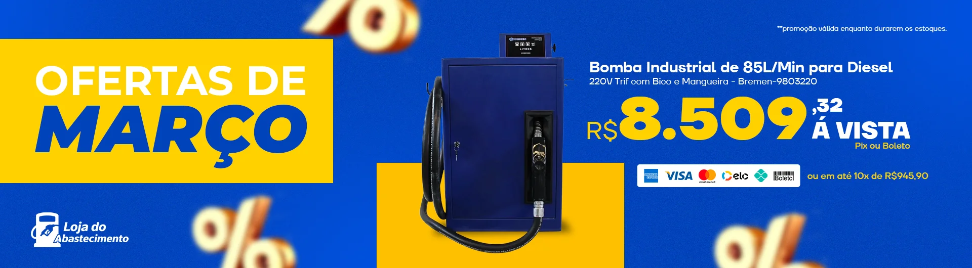 Kit Bomba de Abastecimento de Diesel 12V 40 L/Min e Reservatório 300 Litros - Vilubri-120321