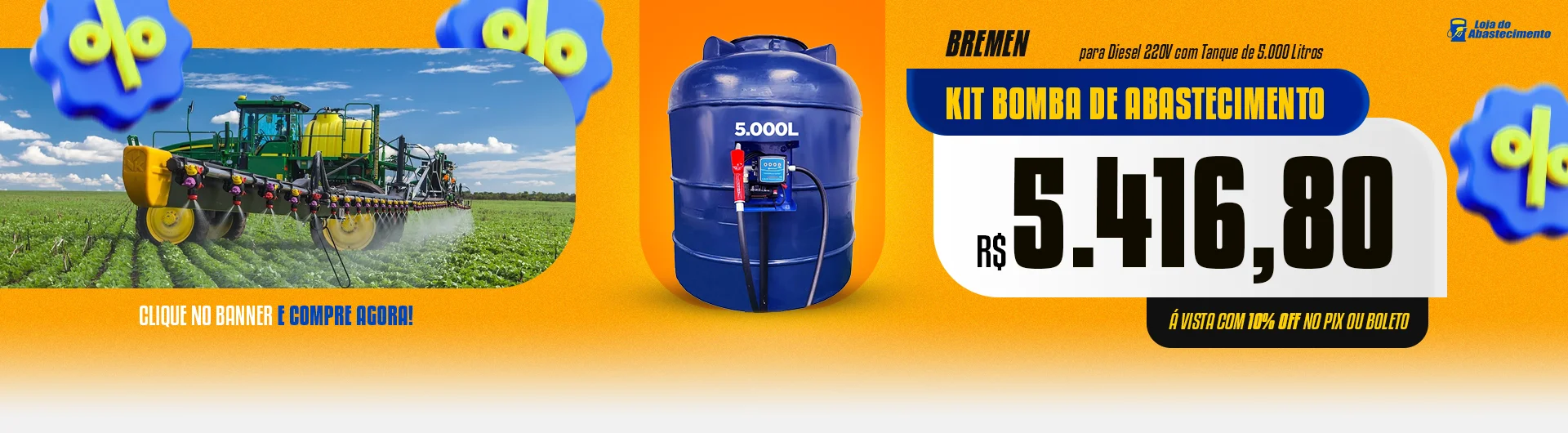 Kit Bomba de Abastecimento para Diesel 220V com Tanque de 5.000 Litros - Bremen