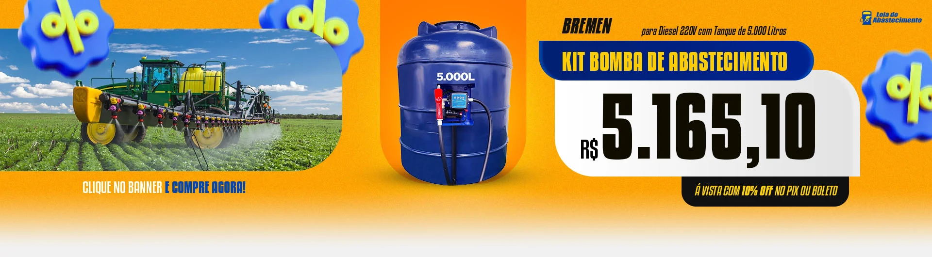 Kit Bomba de Abastecimento para Diesel 220V com Tanque de 5.000 Litros - Bremen