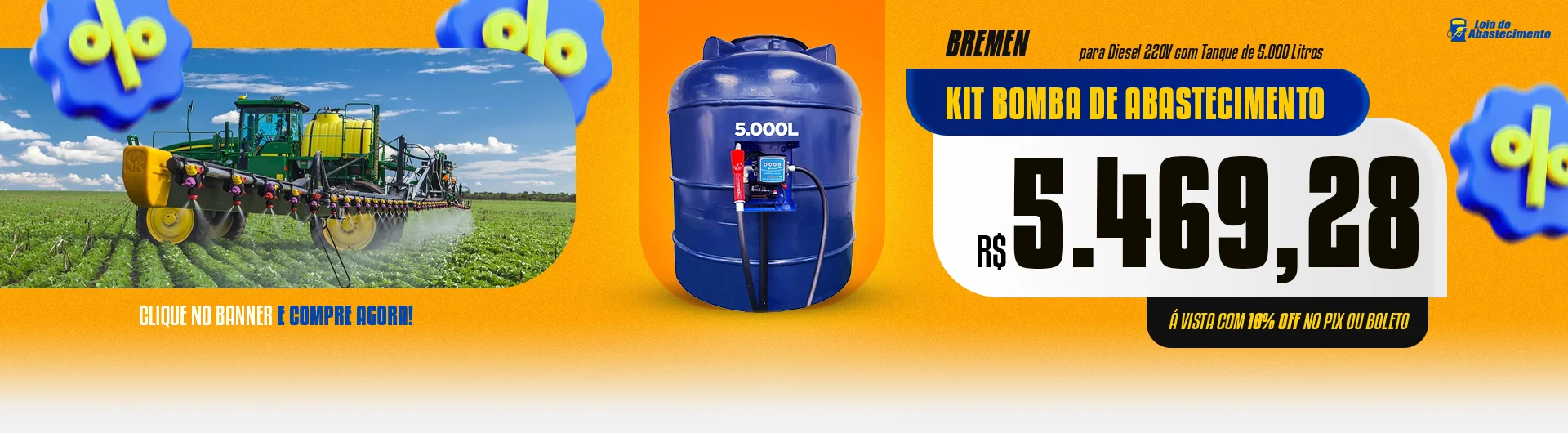 Kit Bomba de Abastecimento para Diesel 220V com Tanque de 5.000 Litros - Bremen