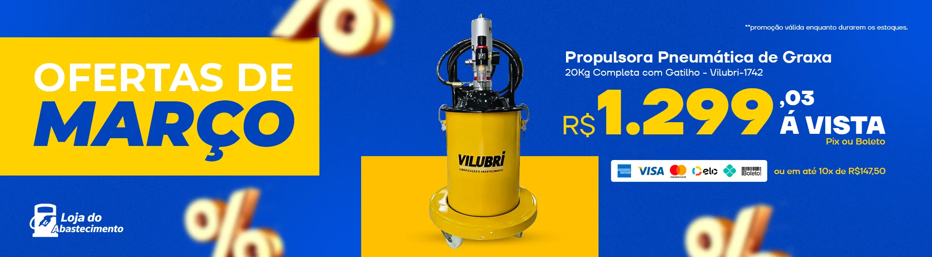 Propulsora Pneumática de Graxa 20Kg Completa com Gatilho - Vilubri-1742