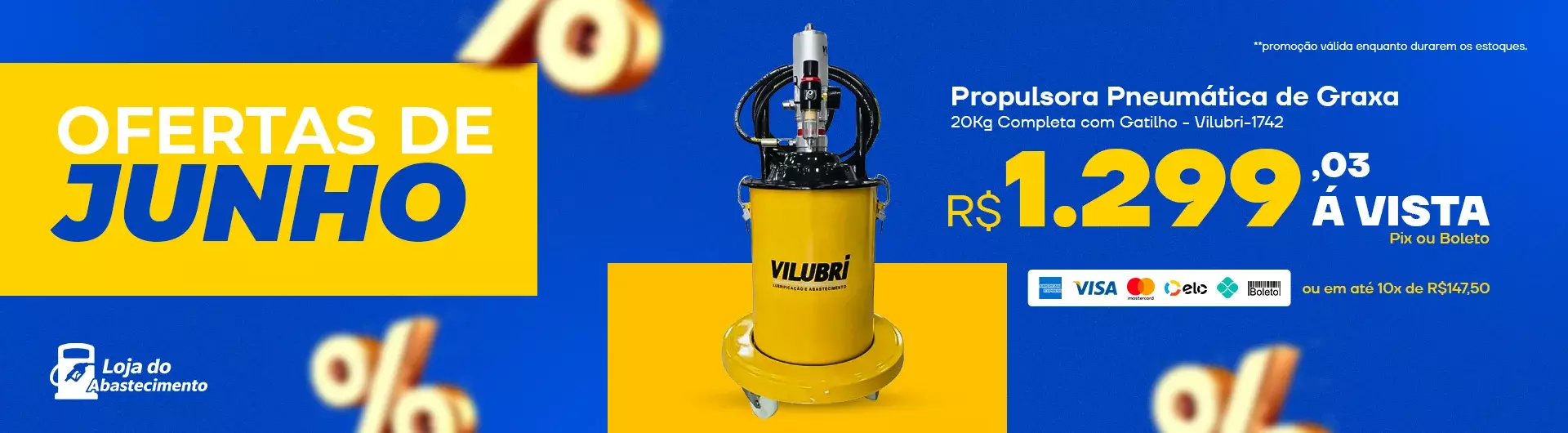 Propulsora Pneumática de Graxa 20Kg Completa com Gatilho - Vilubri-1742