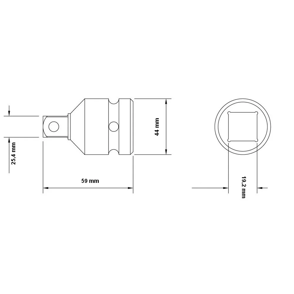 Adaptador de Impacto Quadrado Femea 3/4" Macho 1" 3/4X1" Tramontina Pro 44930/101