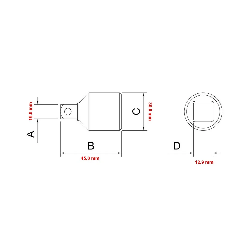 Adaptador de Soquete Quadrado Femea 1/2" Macho 3/4" CRV 1/2X3/4" Tramontina Pro 44848/102