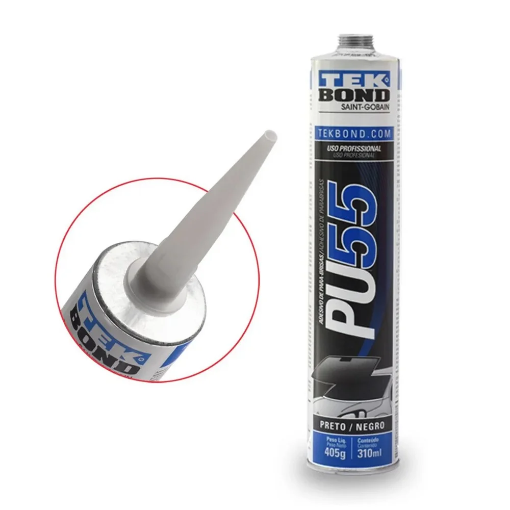 Adesivo de Poliuretano Preto Automotivo Cola Parabrisas 405G Tekbond PU55