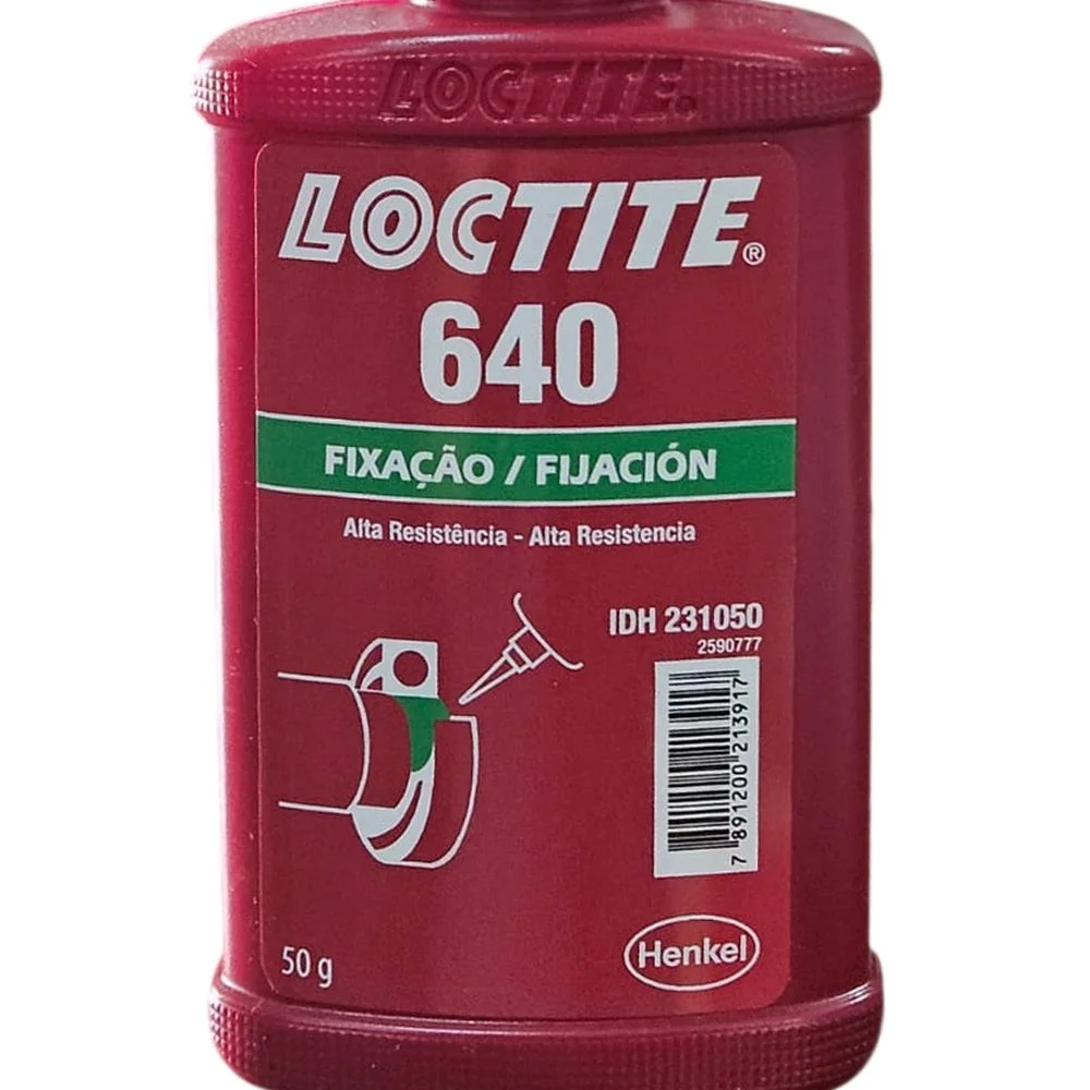 Adesivo Fixacao Anaerobica Alta Resistencia para Polia e Engrenagem 50CC Loctite 640