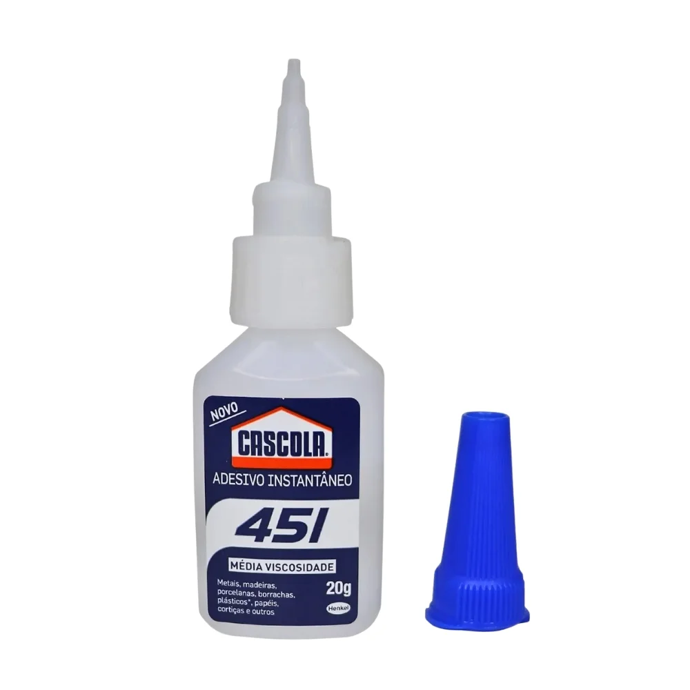 Adesivo Instantaneo Cascola Para Metal Madeira Plastico e Outros 20G Loctite 451
