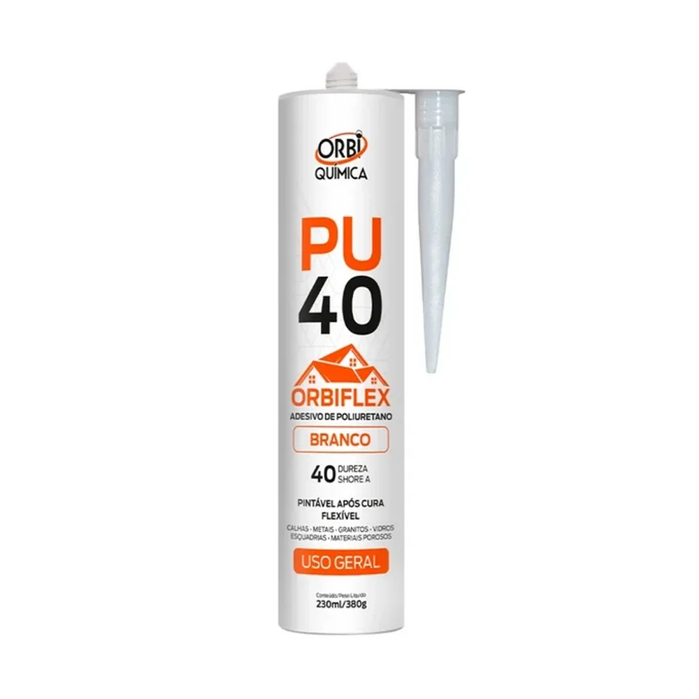 Adesivo Selante de Poliuretano Branco Multiuso 380G Orbi ORBIFLEX PU